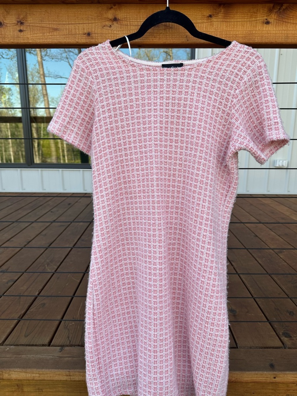 Isaac Mizrahi Pink Textured Knit Dress-Business Dress